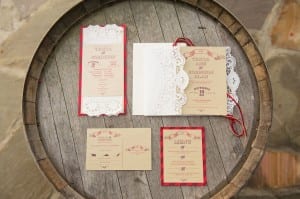 invitations on barrel