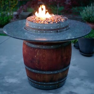 wine barrel firepit
