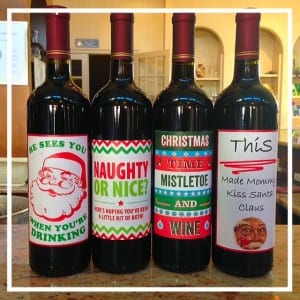 holiday wine labels