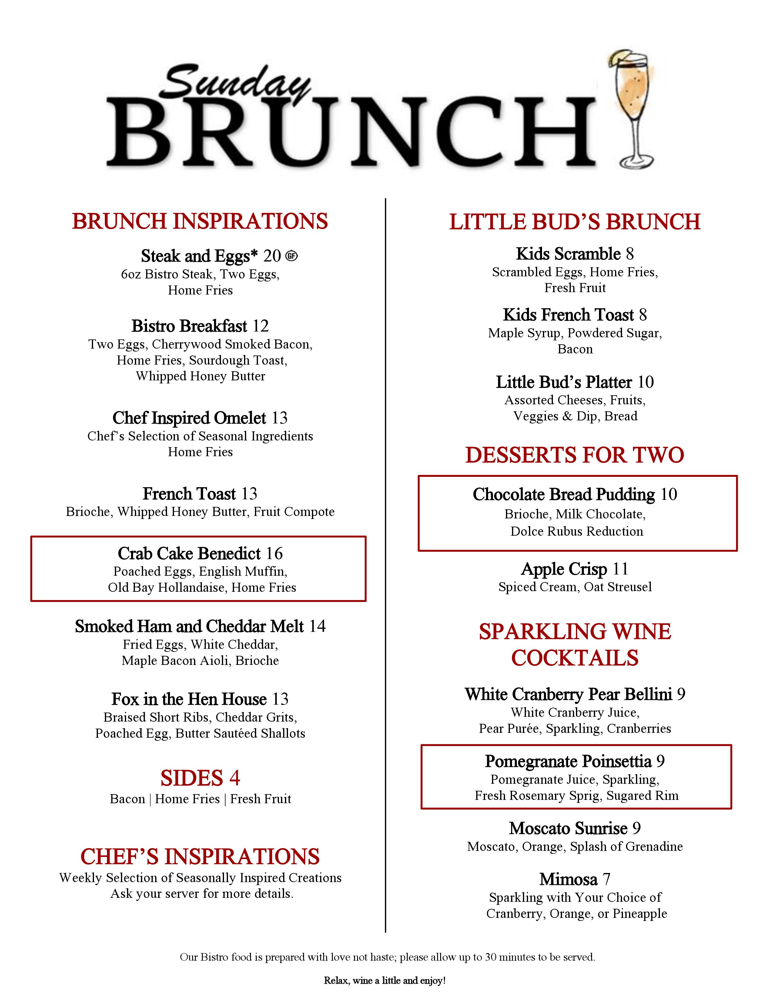 2020 Winter Brunch Menu p.2 | Potomac Point Winery