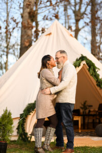 Couple in front of Wine Tent